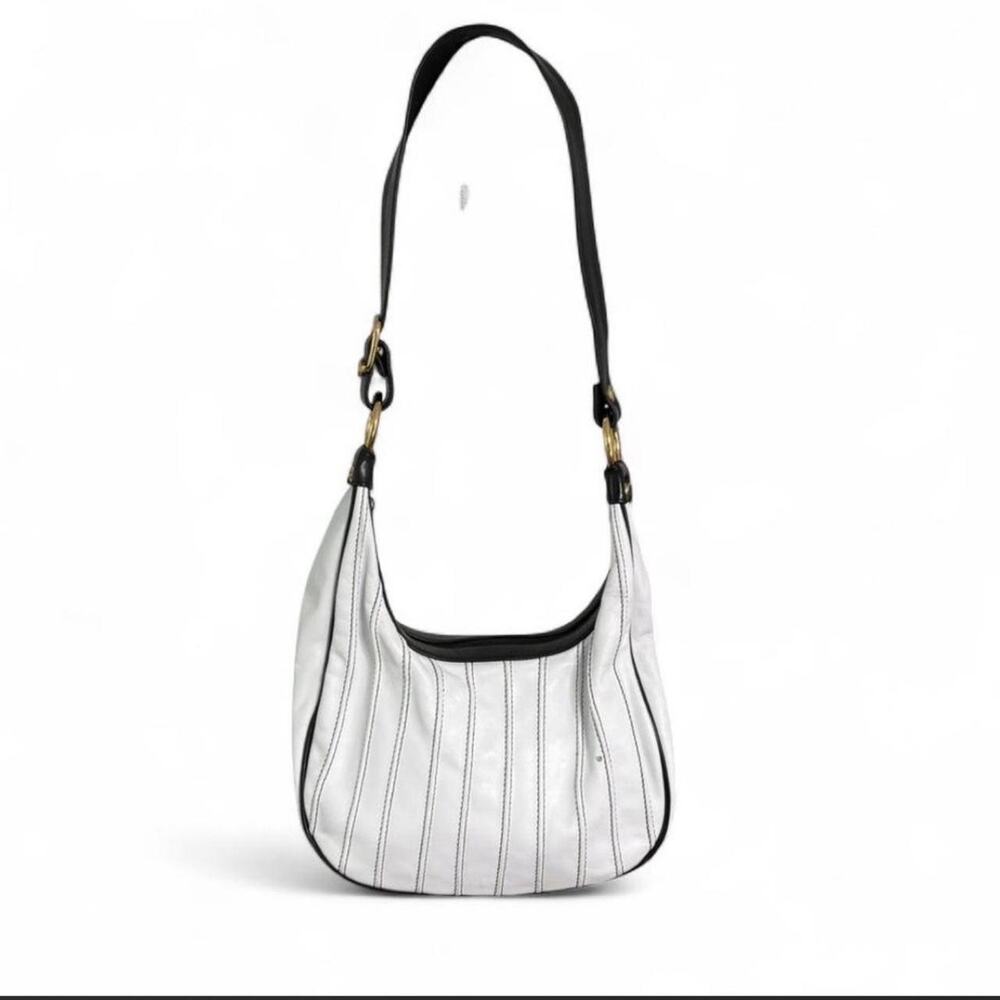 Y2K White Leather Shoulder bag Deisgner Marino Orlandi Italian leather Italy